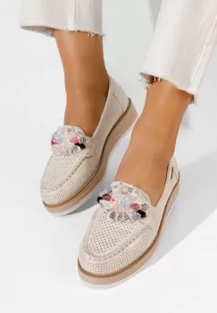 Mocasini cu talpa groasa Veiga V2 argintii imagine