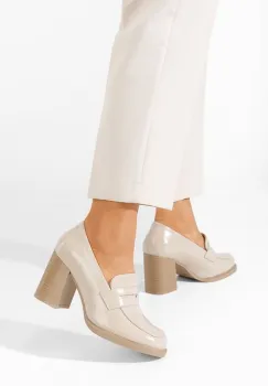 Mocasini cu toc Odesia V4 bej imagine