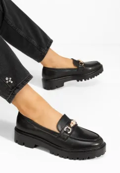 Mocasini dama Aelle negri imagine