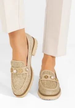 Mocasini dama Angella bej imagine