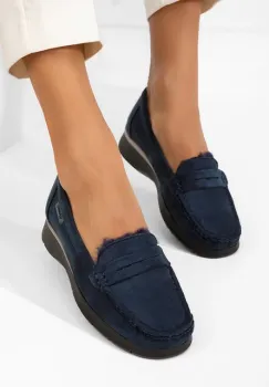 Mocasini dama cu platforma Hazelia navy imagine
