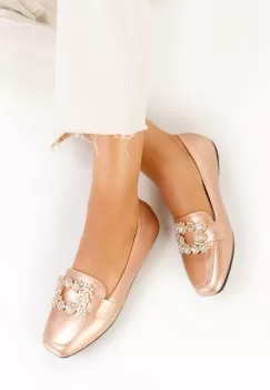 Mocasini dama eleganti Gialla champagne imagine