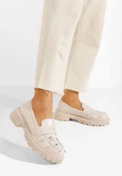 Mocasini dama eleganti Setta bej imagine