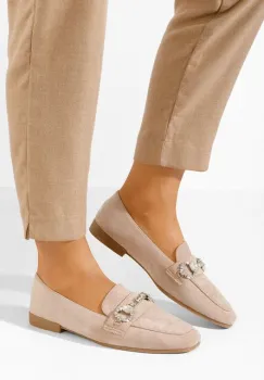 Mocasini dama eleganti Venea bej imagine