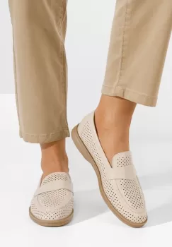 Mocasini dama Morvana bej imagine