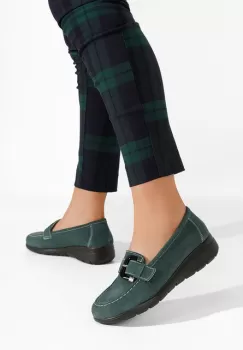 Mocasini dama piele Bernara V2 verzi imagine