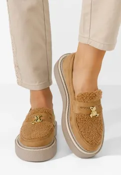 Mocasini dama Velencia camel imagine