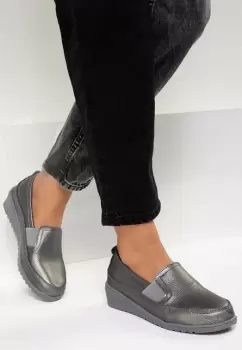 Mocasini piele naturala Sonoma Argintii imagine