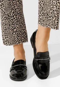 Mocasini piele naturala Vibia negri imagine