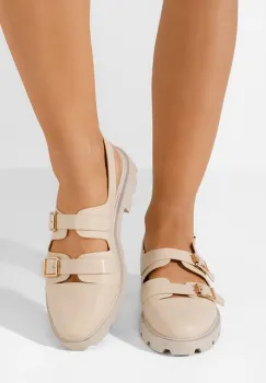 Pantofi casual dama Agripina bej imagine