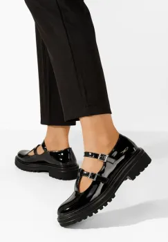 Pantofi casual dama Jacinta negri imagine