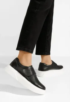 Pantofi casual dama piele Kally negri imagine