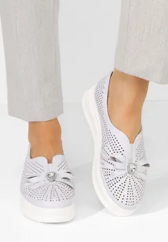 Pantofi casual dama Robertta albi imagine