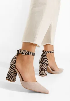 Pantofi cu bareta Freya zebra imagine