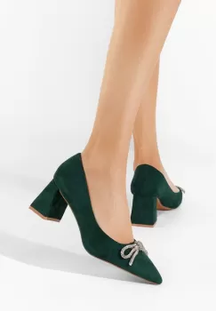 Pantofi cu toc gros Abigale V2 verzi imagine