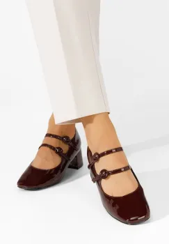 Pantofi cu toc gros Anitra grena imagine