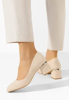 Pantofi cu toc gros Cabrilla V4 bej imagine