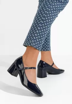 Pantofi cu toc gros Erosa bej imagine