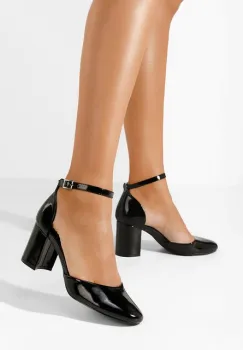 Pantofi cu toc gros Fadivia negri imagine