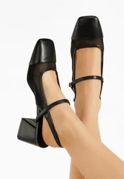 Pantofi cu toc gros Jalia negre imagine