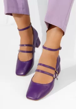 Pantofi cu toc gros Karta mov imagine