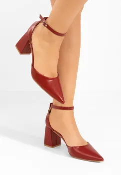 Pantofi cu toc gros Nedelia rosii imagine