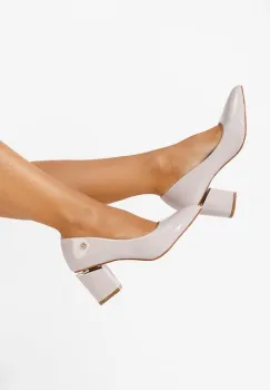 Pantofi cu toc gros Nelia V3 bej imagine