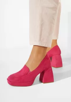 Pantofi cu toc gros roz Hoya imagine