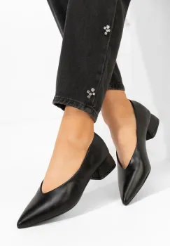 Pantofi cu toc gros Sarilia negri imagine