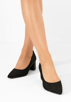 Pantofi cu toc gros Takisha negri imagine