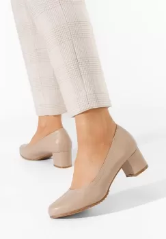 Pantofi cu toc gros Zinia kaki imagine