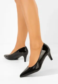 Pantofi cu toc mediu Corvina V3 negri imagine