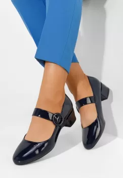 Pantofi cu toc mic Adevana navy imagine