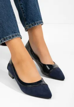 Pantofi cu toc mic Casildia navy imagine