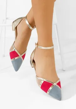 Pantofi cu toc mic Cathy aurii imagine