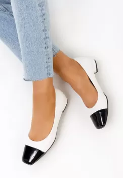 Pantofi cu toc mic Erias albi imagine