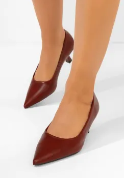 Pantofi cu toc mic Glimera grena imagine