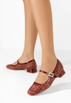 Pantofi cu toc mic Milina rosii imagine