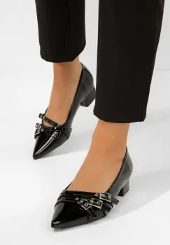 Pantofi cu toc mic Otisia negri imagine