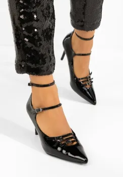 Pantofi cu toc stiletto Monalisa negri imagine