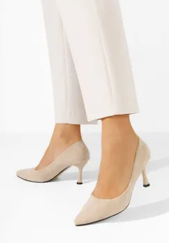 Pantofi cu toc subtire Camiliana kaki imagine