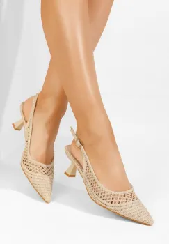 Pantofi cu toc subtire Deloise nude imagine