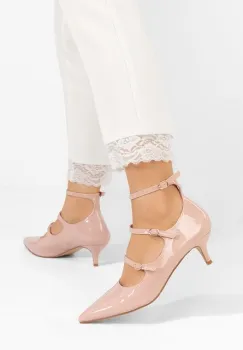 Pantofi cu toc subtire Ginny bej imagine