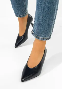 Pantofi cu toc subtire Glacia navy imagine