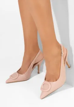 Pantofi cu toc subtire Kacey nude imagine