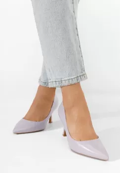 Pantofi cu toc subtire Lasena mov imagine