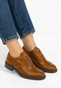Pantofi dama brogue Valira camel imagine