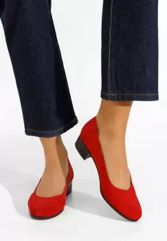 Pantofi dama piele naturala rosii Montremy V2 imagine