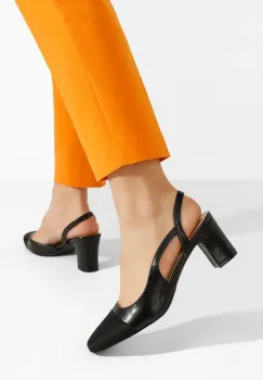 Pantofi slingback Emesa negri imagine
