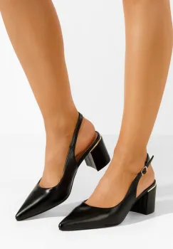 Pantofi slingback Flamia negri imagine